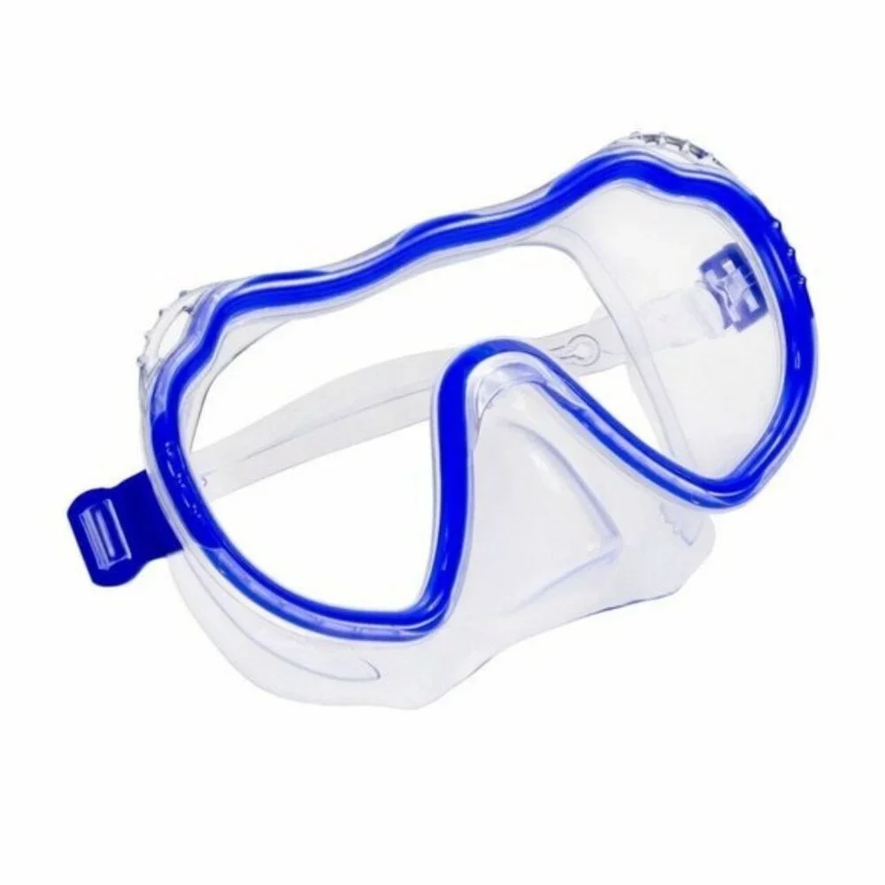 Dolfino Youth Swim Mask Blue Wide-Angle View Adjustable Junior Kids Swimming